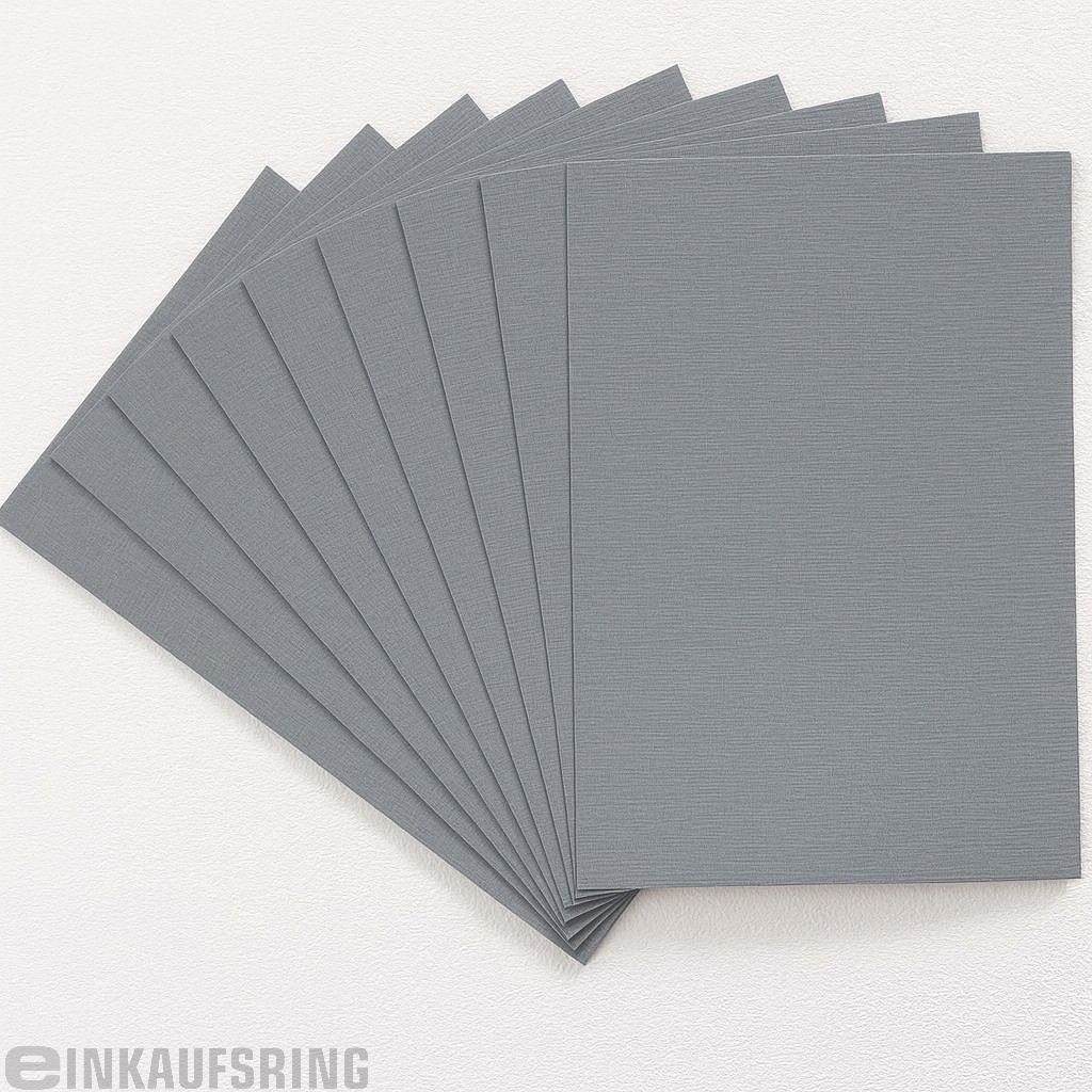 Tonkarton genarbt 50x70cm, 10 Bogen steingrau