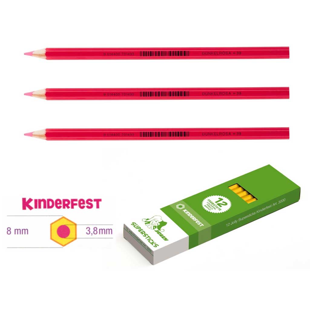 JOLLY Kinderfest 12 Stück dunkelrosa