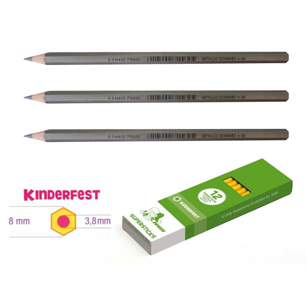 JOLLY Kinderfest 12 Stück metallic schwarz