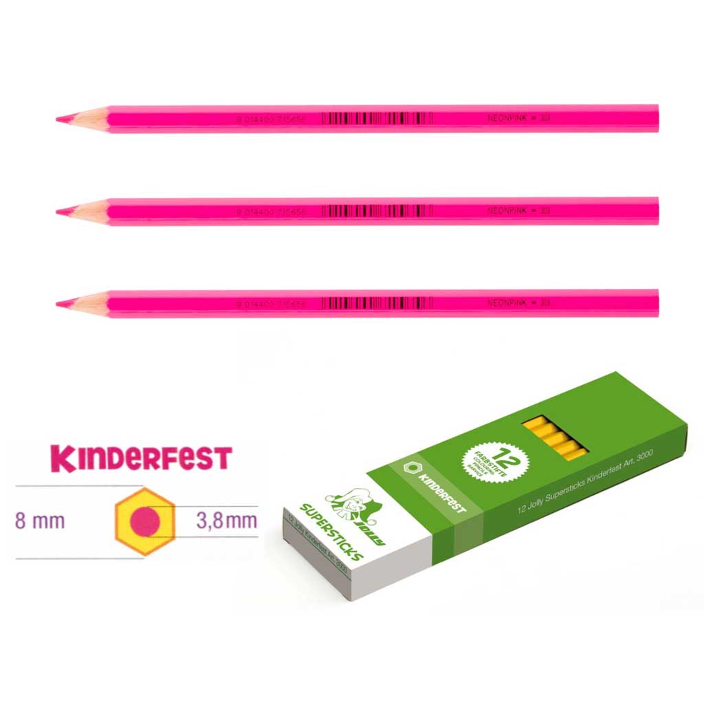 JOLLY Kinderfest 12 Stück neonpink