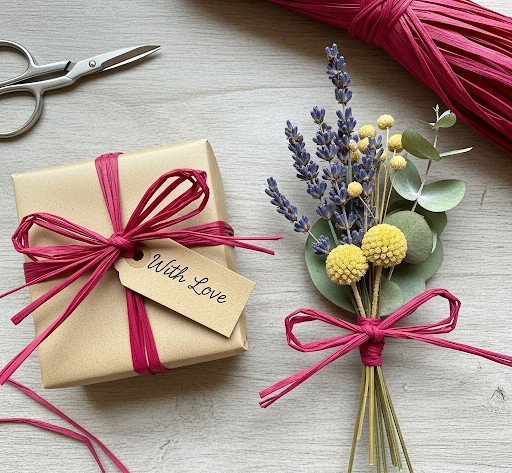 Raffia-Naturbast, 50g, eosin