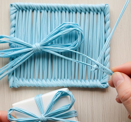 Edelbast 30m an einem Stück, himmelblau