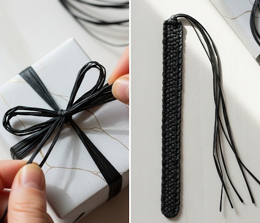 Edelbast 30m an einem Stück, schwarz