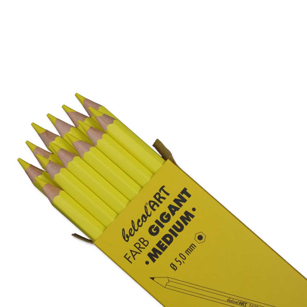 belcolART FARB GIGANT MEDIUM,12Stifte Zitronengelb