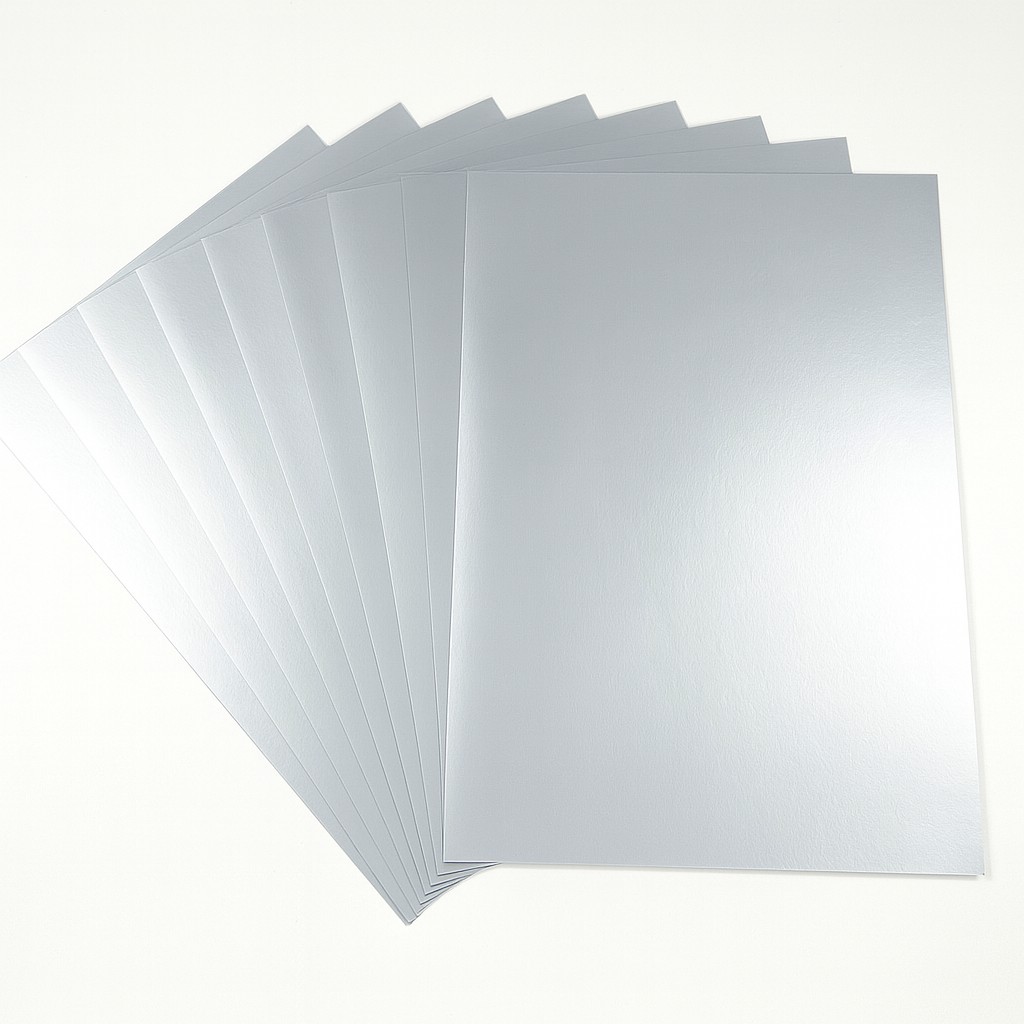Tonkarton 50x70cm, 25 Bogen silber