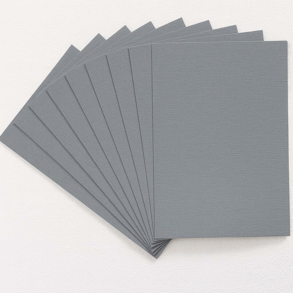 Tonkarton genarbt 50x70cm, 10 Bogen steingrau